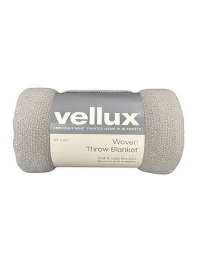 Vellux Woven Throw Blanket Gray